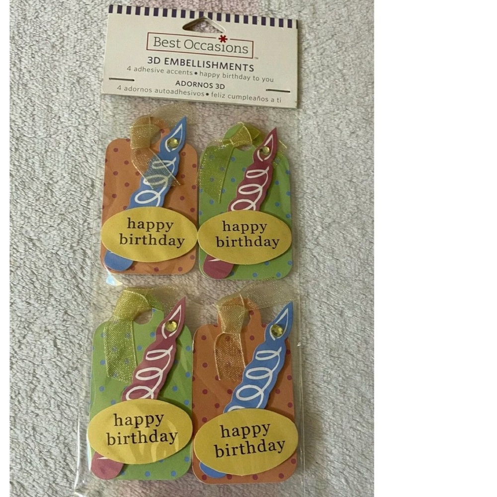 Happy Birthday Candles 3D Scrapbook Stickers